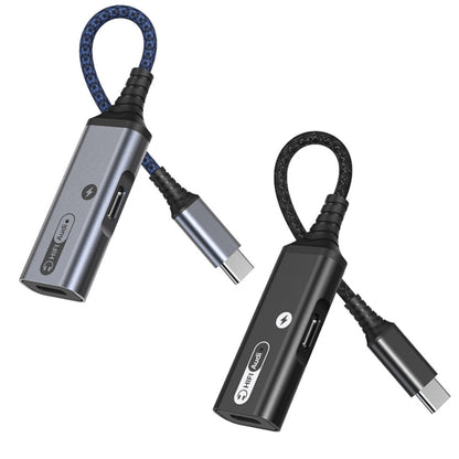 MH338A สายเคเบิลอะแดปเตอร์ Dual Type-c / USB-c สายชาร์จเสียงสดสำหรับโทรศัพท์มือถือ, MH338A (Gray), MH338A (Black)