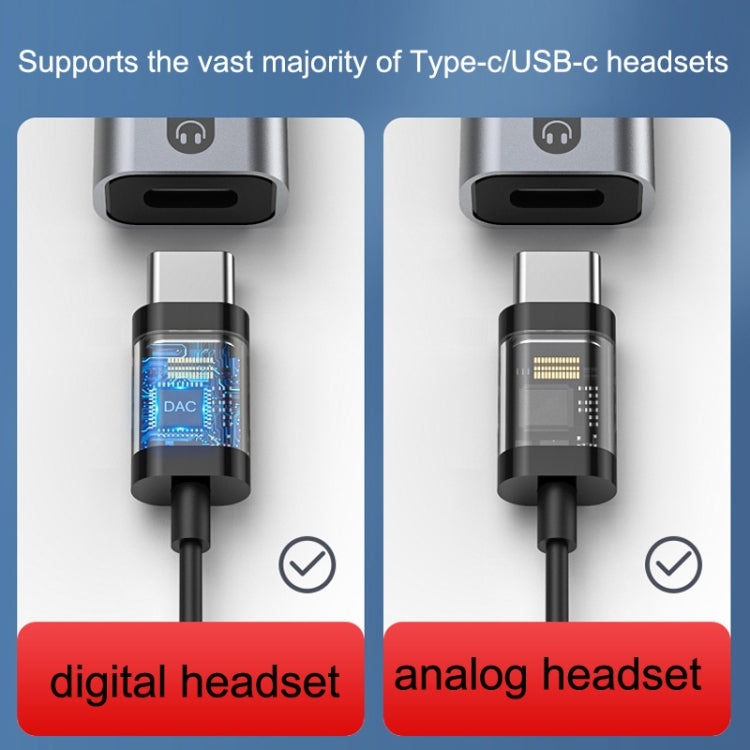 MH338A สายเคเบิลอะแดปเตอร์ Dual Type-c / USB-c สายชาร์จเสียงสดสำหรับโทรศัพท์มือถือ, MH338A (Gray), MH338A (Black)