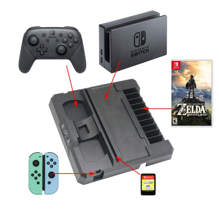 คอนโซลเกมมัลติฟังก์ชั่นจับแท่นชาร์จที่เก็บฐานสำหรับสวิตช์ Nintendo, S053