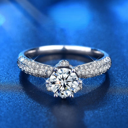 XJZ012 925 เงินสเตอร์ลิง Moissanite แหวนมงกุฎแหวนเครื่องประดับหมั้น, 5, 6, 7, 8