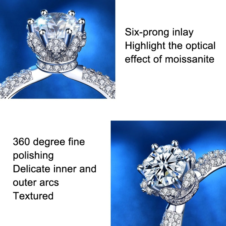 XJZ012 925 เงินสเตอร์ลิง Moissanite แหวนมงกุฎแหวนเครื่องประดับหมั้น, 5, 6, 7, 8