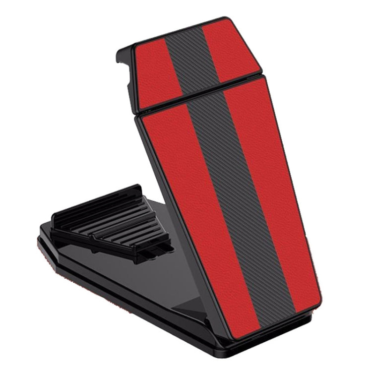 โทรศัพท์มือถือแท็บเล็ตที่ยึดในรถยนต์แบบดูดตราสารวงเล็บคงที่, Red Leather Pattern, Black Carbon Fiber