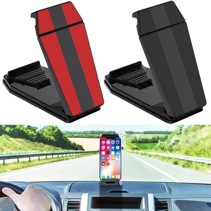 โทรศัพท์มือถือแท็บเล็ตที่ยึดในรถยนต์แบบดูดตราสารวงเล็บคงที่, Red Leather Pattern, Black Carbon Fiber