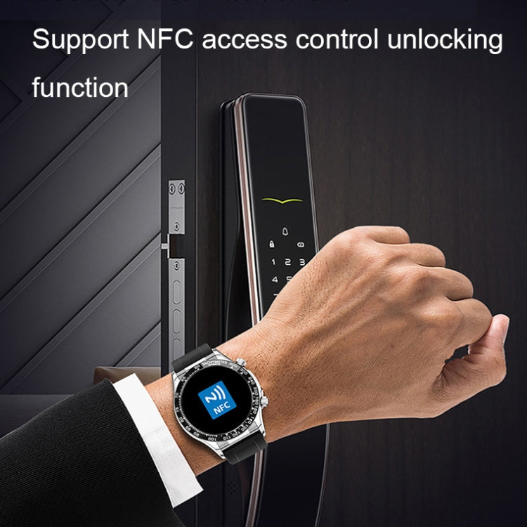 LOANIY E18 Pro Smart Bluetooth Calling Watch พร้อมฟังก์ชั่น NFC, Gold Silicone, Black Leather, Gold Leather, Black Silver Steel, Green Silver Steel