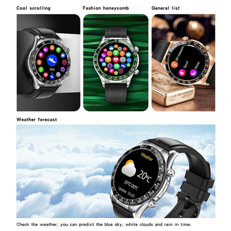 LOANIY E18 Pro Smart Bluetooth Calling Watch พร้อมฟังก์ชั่น NFC, Gold Silicone, Black Leather, Gold Leather, Black Silver Steel, Green Silver Steel