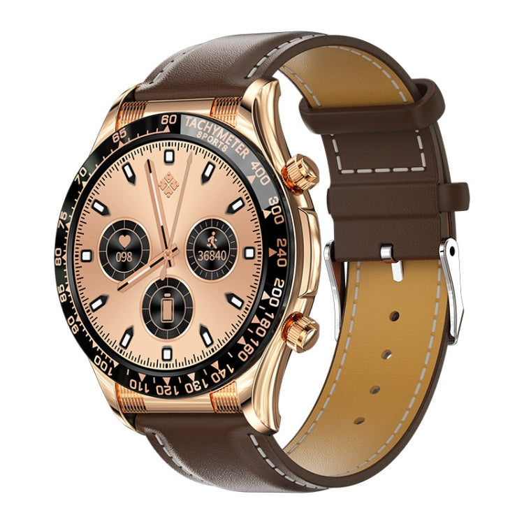 LOANIY E18 Pro Smart Bluetooth Calling Watch พร้อมฟังก์ชั่น NFC, Gold Silicone, Black Leather, Gold Leather, Black Silver Steel, Green Silver Steel