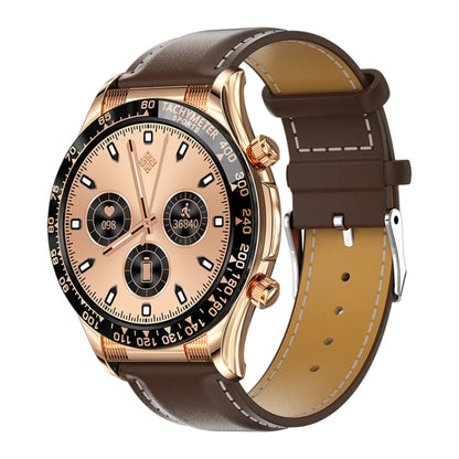 LOANIY E18 Pro Smart Bluetooth Calling Watch พร้อมฟังก์ชั่น NFC, Gold Silicone, Black Leather, Gold Leather, Black Silver Steel, Green Silver Steel
