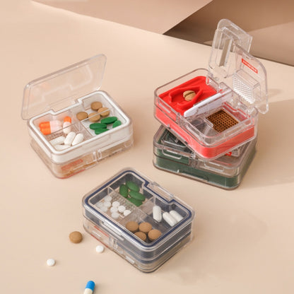 Imakara Mini Square แบบพกพากล่องตัดยาปิดผนึก, สีแดง, สีเขียว, สีน้ำเงิน, สีขาว