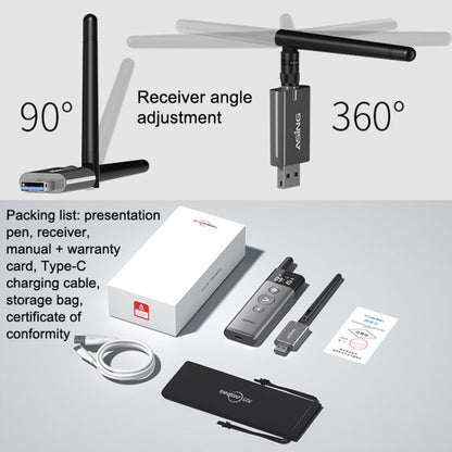 ASiNG A10 Green Light PPT Page Turning Pen ปากกานำเสนอการควบคุมระยะไกล, ความจุ:, A10 128M (Gray), A10 32G (Gray)