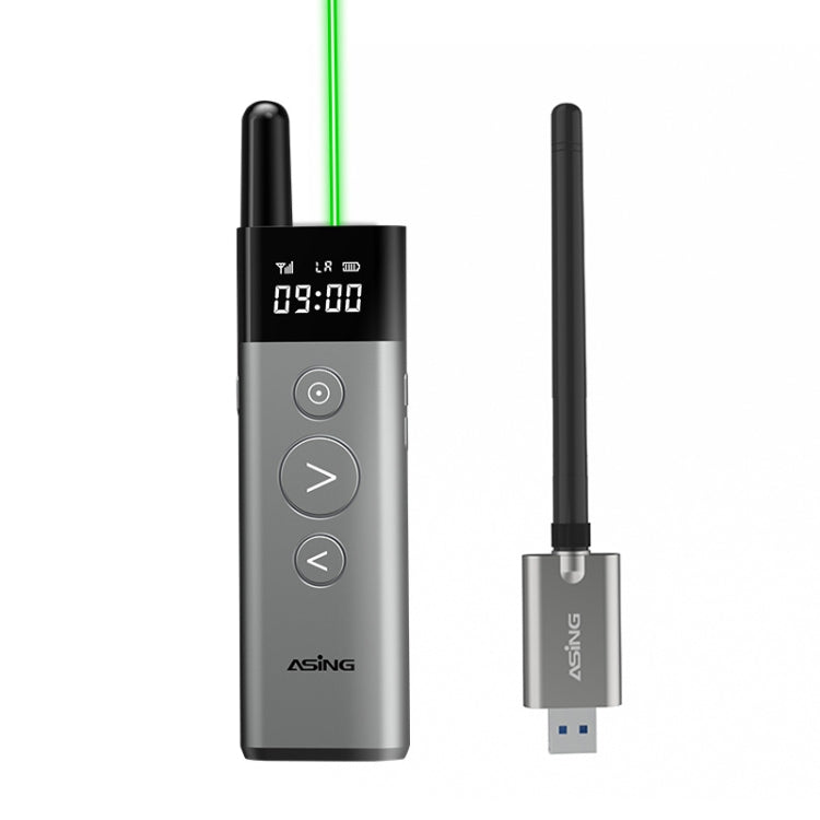 ASiNG A10 Green Light PPT Page Turning Pen ปากกานำเสนอการควบคุมระยะไกล, ความจุ:, A10 128M (Gray), A10 32G (Gray)