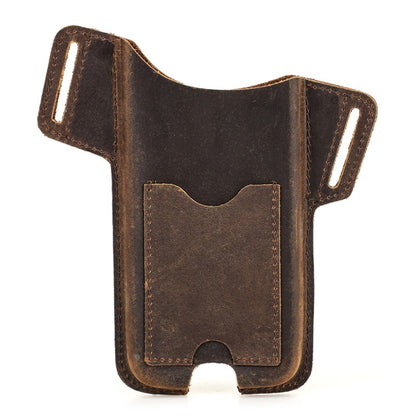 ติดต่อ FAMILY Crazy Horse Leather ซองใส่โทรศัพท์มือถือหน้าจอใหญ่, สีน้ำตาล, สีดำ
