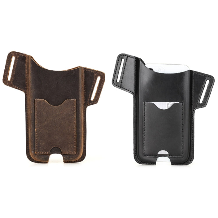 ติดต่อ FAMILY Crazy Horse Leather ซองใส่โทรศัพท์มือถือหน้าจอใหญ่, สีน้ำตาล, สีดำ