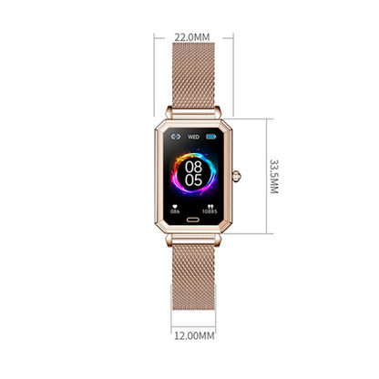 LOANIY HT2 1.28 นิ้ว Heart Rate Detection Pedometer Smart Watch, Gold Steel