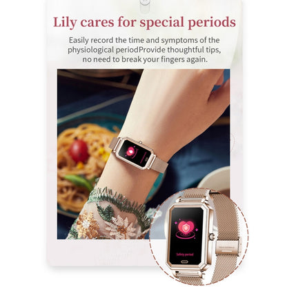 LOANIY HT2 1.28 นิ้ว Heart Rate Detection Pedometer Smart Watch, Gold Steel