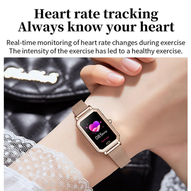 LOANIY HT2 1.28 นิ้ว Heart Rate Detection Pedometer Smart Watch, Gold Steel