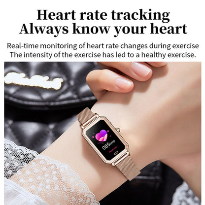 LOANIY HT2 1.28 นิ้ว Heart Rate Detection Pedometer Smart Watch, Gold Steel