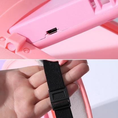 หมวกพัดลมแบบชาร์จ USB ม่านบังแดดฤดูร้อนปีกกว้างหมวกกันแดดด้านบนที่ว่างเปล่า, Black, Sky Blue, Pink, Violet, Fluorescent Yellow, Orange Red