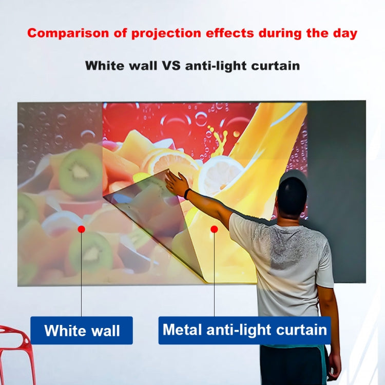 ม่านฉายภาพ HD ป้องกันแสงโลหะพับ, ขนาด:, 60 inch 16:9 133x75cm, 72 inch 16:9 159x90cm, 84 inch 16:9 186x105cm, 92 inch 16:9 199x112cm, 100 inch 16:9 221x125cm, 110 inch 16:9 250x140cm, 120 inch 16:9 266x148cm, 130 inch 16:9 290x160cm                    ...