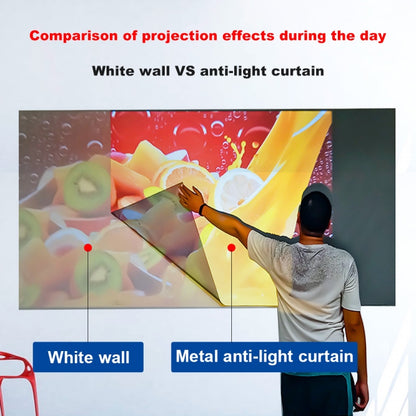 ม่านฉายภาพ HD ป้องกันแสงโลหะพับ, ขนาด:, 60 inch 16:9 133x75cm, 72 inch 16:9 159x90cm, 84 inch 16:9 186x105cm, 92 inch 16:9 199x112cm, 100 inch 16:9 221x125cm, 110 inch 16:9 250x140cm, 120 inch 16:9 266x148cm, 130 inch 16:9 290x160cm                    ...