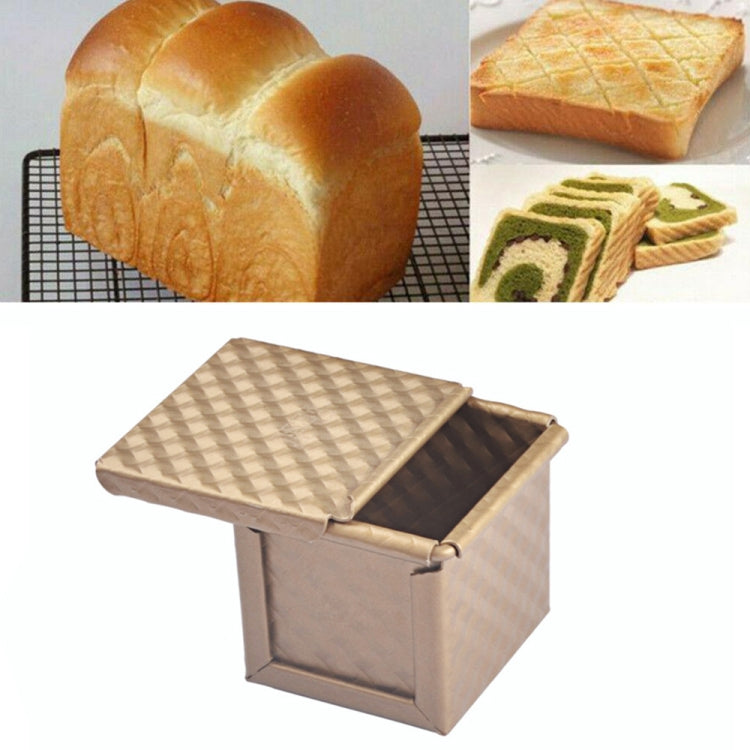 กล่องขนมปังปิ้งทรงสี่เหลี่ยม Non-Stick Water Cube Toast Mould, Style:, 8832 8x7.5x6.5cm Ripple Gold, 8759 11.8x11x10.3cm No Ripple Gold, 8772 8x7.5x6.5cm No Ripple Gold, 8765 11.8x11x10.3cm Ripple Gold
