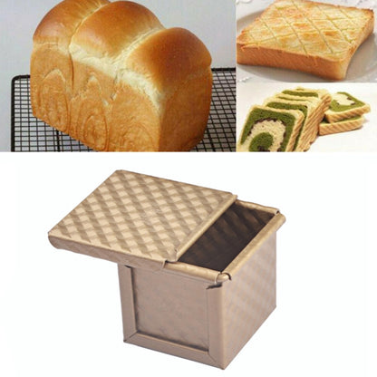 กล่องขนมปังปิ้งทรงสี่เหลี่ยม Non-Stick Water Cube Toast Mould, Style:, 8832 8x7.5x6.5cm Ripple Gold, 8759 11.8x11x10.3cm No Ripple Gold, 8772 8x7.5x6.5cm No Ripple Gold, 8765 11.8x11x10.3cm Ripple Gold
