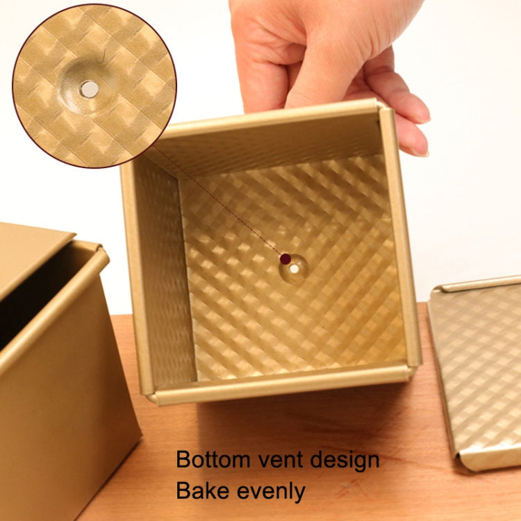 กล่องขนมปังปิ้งทรงสี่เหลี่ยม Non-Stick Water Cube Toast Mould, Style:, 8832 8x7.5x6.5cm Ripple Gold, 8759 11.8x11x10.3cm No Ripple Gold, 8772 8x7.5x6.5cm No Ripple Gold, 8765 11.8x11x10.3cm Ripple Gold