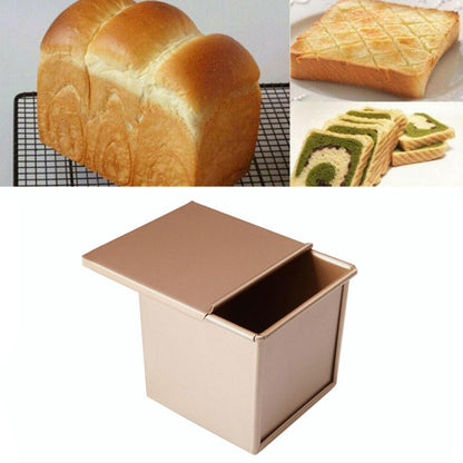 กล่องขนมปังปิ้งทรงสี่เหลี่ยม Non-Stick Water Cube Toast Mould, Style:, 8832 8x7.5x6.5cm Ripple Gold, 8759 11.8x11x10.3cm No Ripple Gold, 8772 8x7.5x6.5cm No Ripple Gold, 8765 11.8x11x10.3cm Ripple Gold