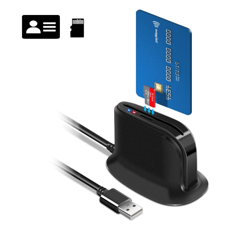 Rocketek SCR812 USB 2.0 เครื่องอ่านสมาร์ทการ์ด IC ID CAC TF Card Reader
