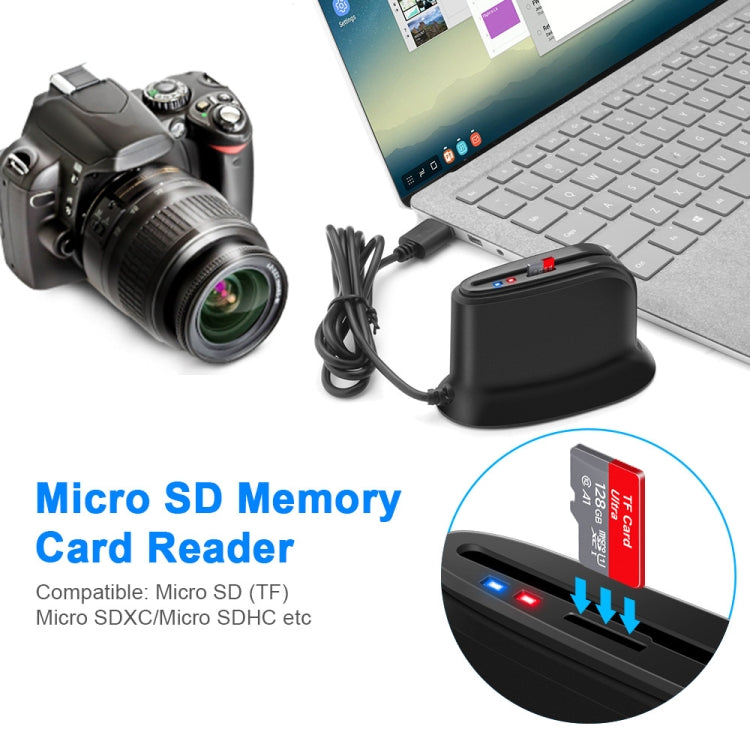 Rocketek SCR812 USB 2.0 เครื่องอ่านสมาร์ทการ์ด IC ID CAC TF Card Reader