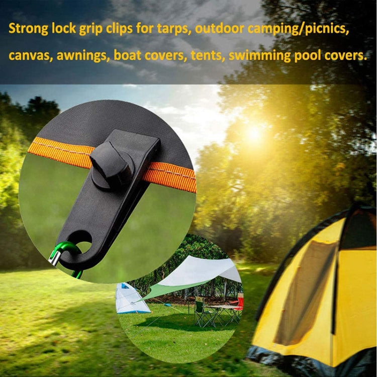 กลางแจ้ง แคมป์ปิ้ง Windproof Canopy เต็นท์ถาวรคลิปเชือกหัวเข็มขัดชุดแขวนอย่างรวดเร็ว, 10 Clips+10 Ropes, 10 Clips+10 Black Ropes, 10 Clips+10 Black Ropes+10 Silver Buckles, 10 Clips+10 Elastic Ropes+10 Black Buckles                                     ...