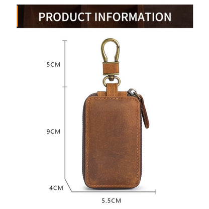 TP-9032 กระเป๋าใส่กุญแจรถซิปคู่มัลติฟังก์ชั่นหนังวัวชั้นหนึ่ง, Car Key Case