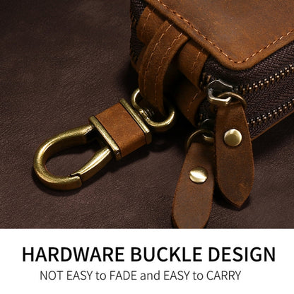 TP-9032 กระเป๋าใส่กุญแจรถซิปคู่มัลติฟังก์ชั่นหนังวัวชั้นหนึ่ง, Car Key Case