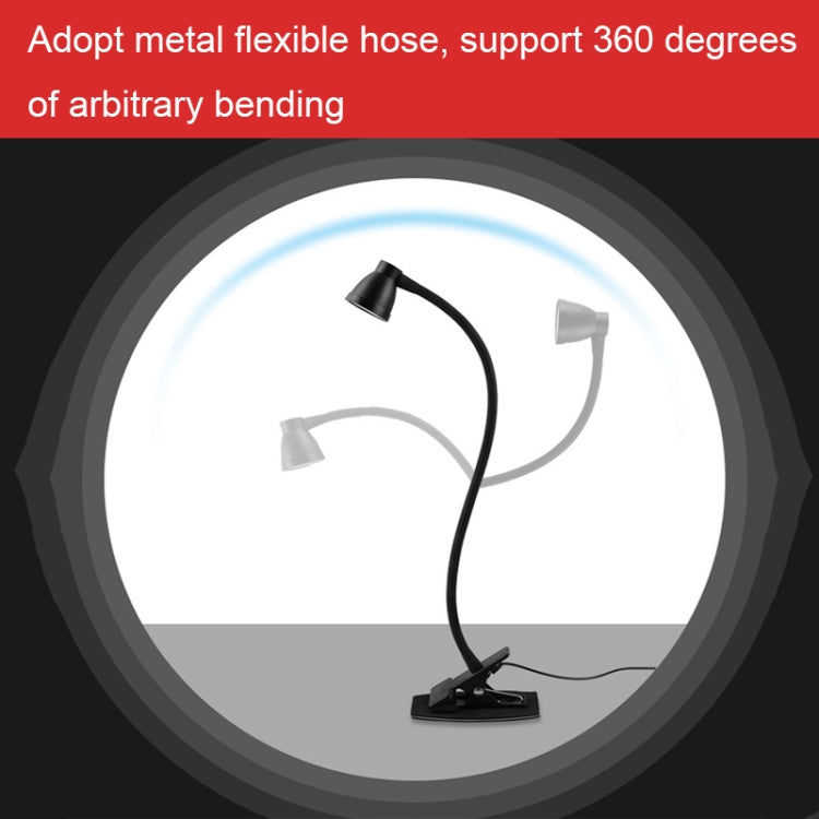 668A001 USB 360 Degree Bend Hose โคมไฟตั้งโต๊ะ, Spec:, White Stepless Dimming, Black Stepless Dimming, White Two-speed Dimming, Black Two-speed Dimming
