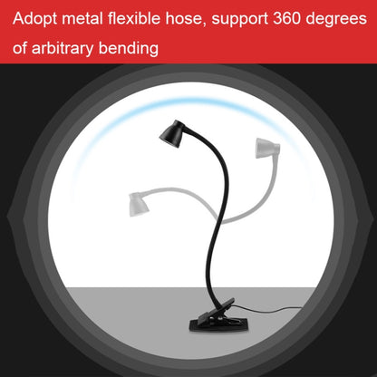 668A001 USB 360 Degree Bend Hose โคมไฟตั้งโต๊ะ, Spec:, White Stepless Dimming, Black Stepless Dimming, White Two-speed Dimming, Black Two-speed Dimming