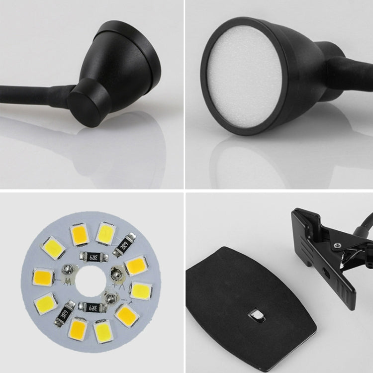668A001 USB 360 Degree Bend Hose โคมไฟตั้งโต๊ะ, Spec:, White Stepless Dimming, Black Stepless Dimming, White Two-speed Dimming, Black Two-speed Dimming