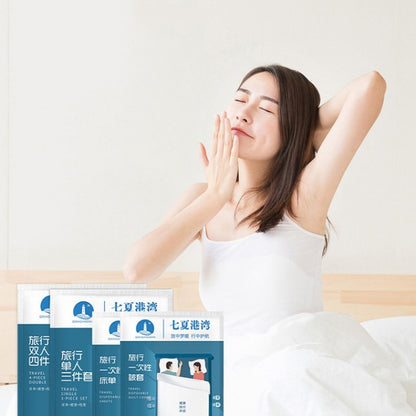 2 PCS Travel Hotel Supplies ปลอกหมอนผ้าปูที่นอนแบบใช้แล้วทิ้งป้องกันสกปรก, Quilt Cover For 1 Person 190x220cm, Quilt Cover For 2 Person 240x220cm, Sheet For 1 Person 160x220cm, Sheet For 2 Person 220x220cm, Pillowcase 50x80cm, 3 In 1 For 1 Person      ...