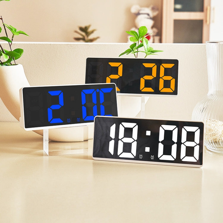 นาฬิกาปลุก LED ข้างเตียง แบตเตอรี่ Plug-In นาฬิกาอเนกประสงค์, 6628 White, 6628 Blue, 6628 Orange