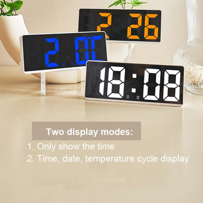 นาฬิกาปลุก LED ข้างเตียง แบตเตอรี่ Plug-In นาฬิกาอเนกประสงค์, 6628 White, 6628 Blue, 6628 Orange