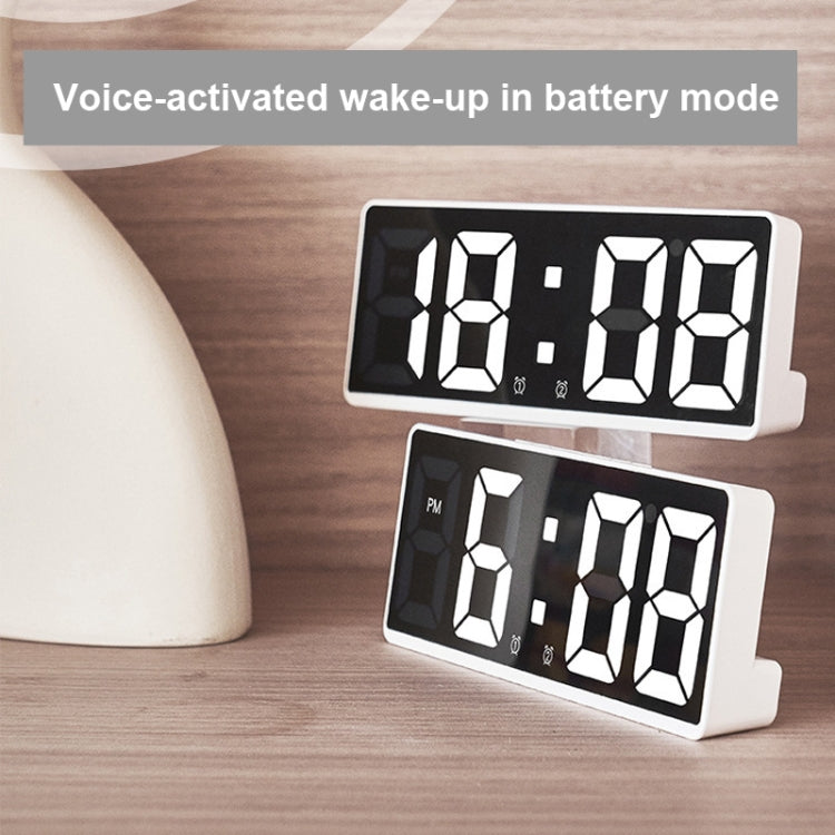 นาฬิกาปลุก LED ข้างเตียง แบตเตอรี่ Plug-In นาฬิกาอเนกประสงค์, 6628 White, 6628 Blue, 6628 Orange