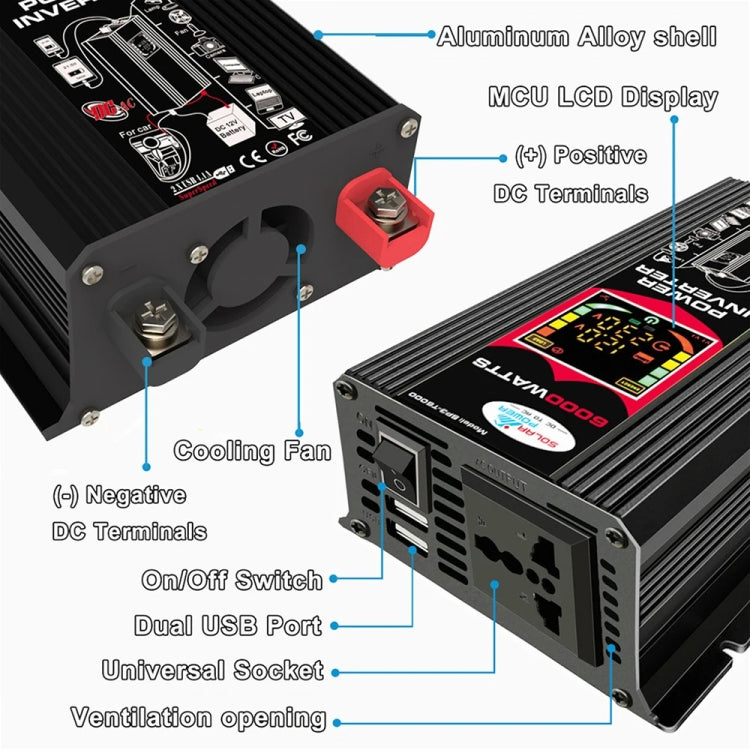 เครื่องกำเนิดไฟฟ้าพลังงานแสงอาทิตย์อินเวอร์เตอร์ + 30A Controller + 18W 12V Solar Panel, Black 12V To 220V, Black 12V To 110V, Yellow 12V To 220V, Yellow 12V To 110V