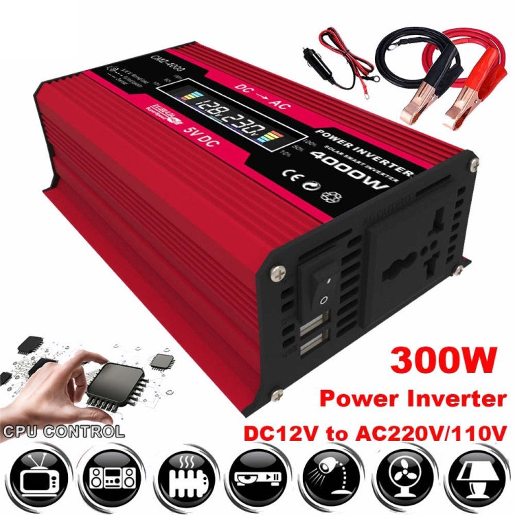 อินเวอร์เตอร์ระบบพลังงานแสงอาทิตย์ + ตัวควบคุม 30A + แผงเซลล์แสงอาทิตย์ 18W 18V, Black 12V To 220V, Black 12V To 110V, Red 12V To 220V, Red 12V To 110V