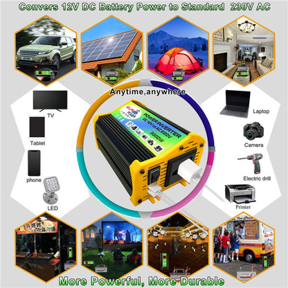เครื่องกำเนิดไฟฟ้าพลังงานแสงอาทิตย์อินเวอร์เตอร์ + 30A Controller + 18W 12V Solar Panel, Specification:, Black 12V To 220V, Black 12V To 110V, Yellow 12V To 220V, Yellow 12V To 110V