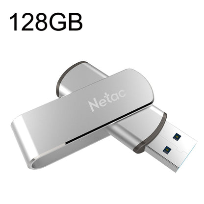 Netac U388 ความเร็วสูง USB3.0 โลหะหมุนรถคอมพิวเตอร์ดิสก์ U, 32GB, 64GB, 128GB