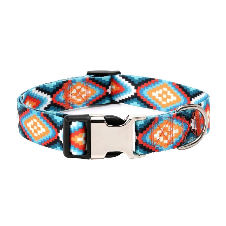 2 PCS Pet Ethnic Style Polyester Cotton Print Pattern Collar, ขนาด:, S: 1.5x27-43cm, M: 2.0x32-52cm, L: 2.5x38-61cm, XL: 2.5x43-71cm
