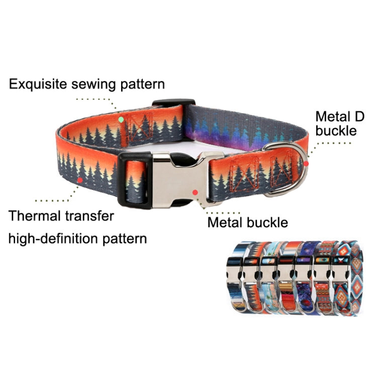 2 PCS Pet Ethnic Style Polyester Cotton Print Pattern Collar, ขนาด:, S: 1.5x27-43cm, M: 2.0x32-52cm, L: 2.5x38-61cm, XL: 2.5x43-71cm