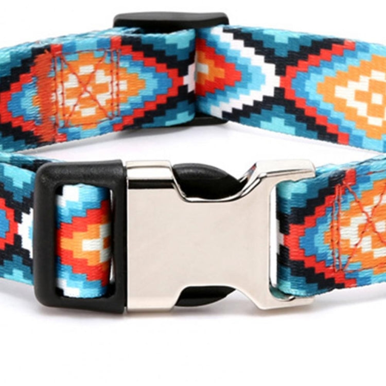 2 PCS Pet Ethnic Style Polyester Cotton Print Pattern Collar, ขนาด:, S: 1.5x27-43cm, M: 2.0x32-52cm, L: 2.5x38-61cm, XL: 2.5x43-71cm