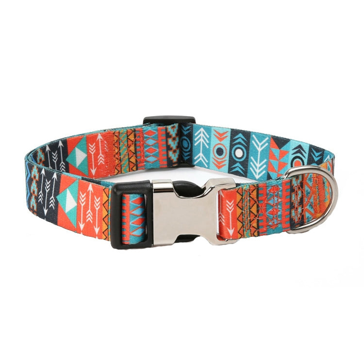 2 PCS Pet Ethnic Style Polyester Cotton Print Pattern Collar, ขนาด:, S: 1.5x27-43cm, M: 2.0x32-52cm, L: 2.5x38-61cm, XL: 2.5x43-71cm