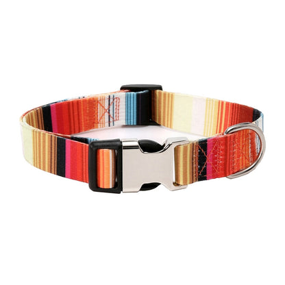 2 PCS Pet Ethnic Style Polyester Cotton Print Pattern Collar, ขนาด:, S: 1.5x27-43cm, M: 2.0x32-52cm, L: 2.5x38-61cm, XL: 2.5x43-71cm