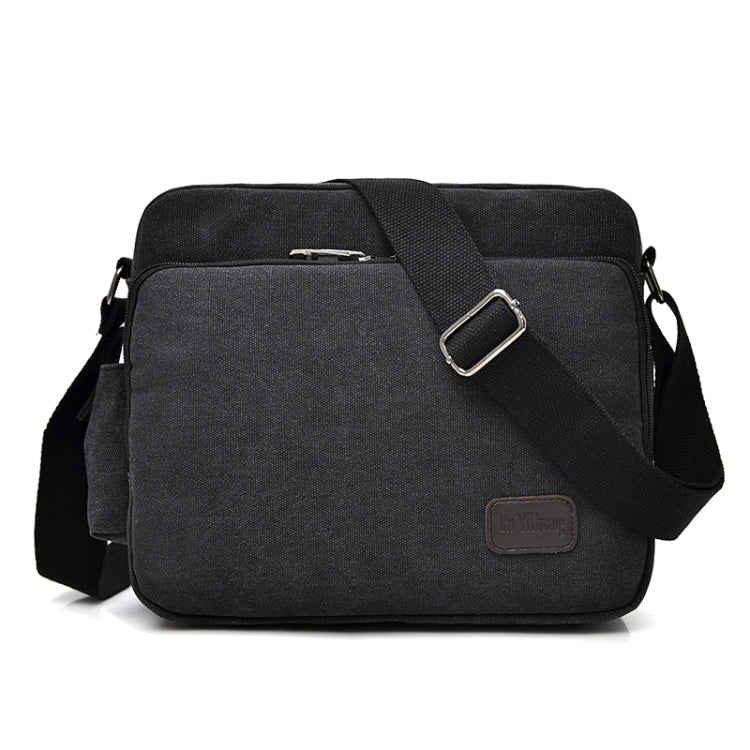 RuYiHuang Men Vintage Canvas Versatile Single-Shoulder Bag, สีกากี, สีดำ, สีน้ำตาล