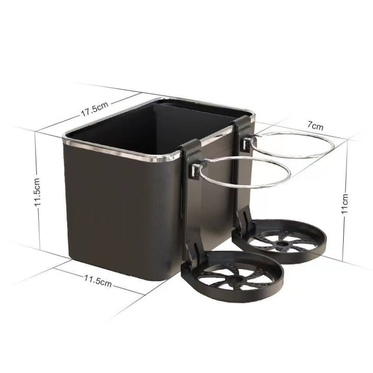 กล่องกระดาษติดรถยนต์ กล่องแขวนที่วางแขน กล่องเก็บของ ที่วางแก้วน้ำ, Black Double Cup, Beige Double Cup